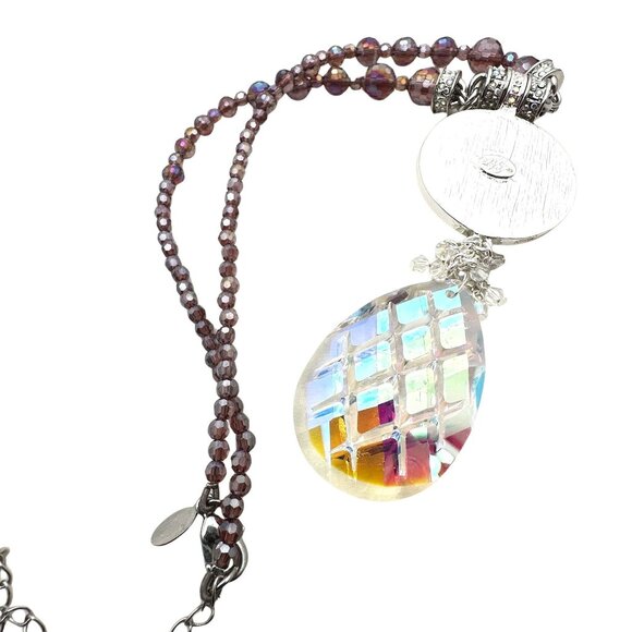 Kirks Folly Seaview Moon Purple Crystal Magnetic Pendant Necklace - Picture 3 of 3